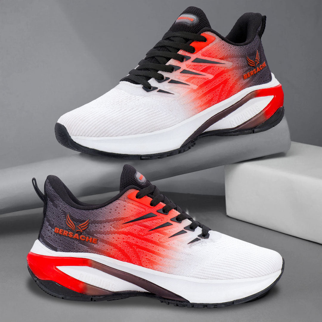 Bersache Premium Sports ,walking,Gym,cricket, Trending  Running Shoes For Men's (Red-White-9214).