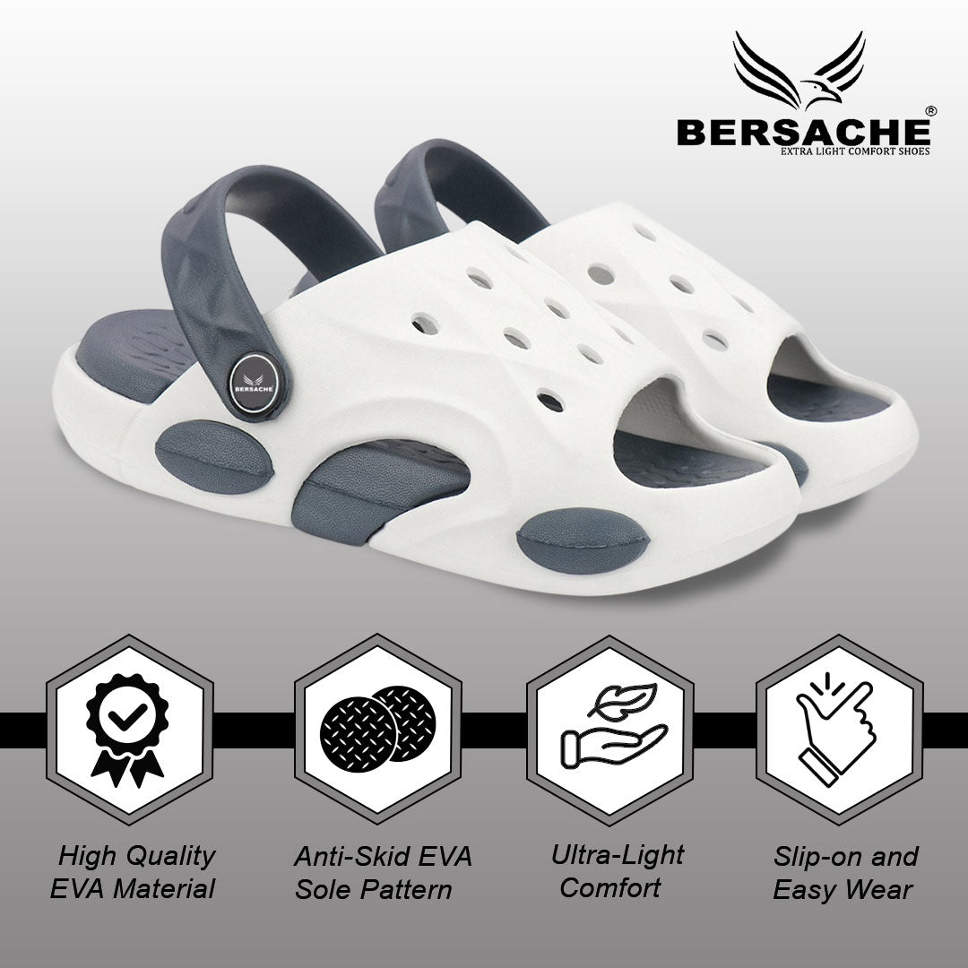 Bersache Extra Soft Classic Casual CHAPPAL with  Regular wear with Ultra Soft & Flexibility Technology Slipper for Kids's - White -6323.