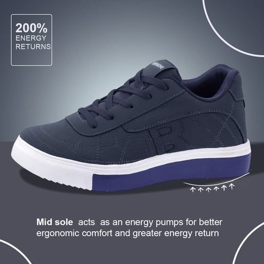 Bersache Casual Sneaker shoe for Men| Soft Cushioned Insole , Slip-Resistance Casuals For Men (Dark-Blue-8121)