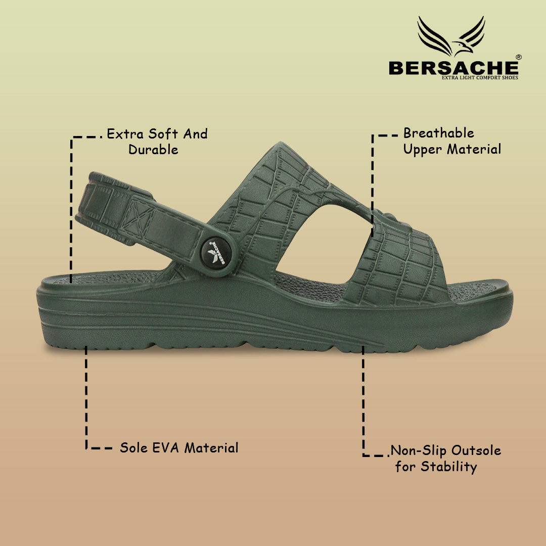 Bersache Extra Soft Classic Casual with  Regular wear with Ultra Soft & Flexibility Technology Sandal For Men's & Boy's-(Black-6270) .