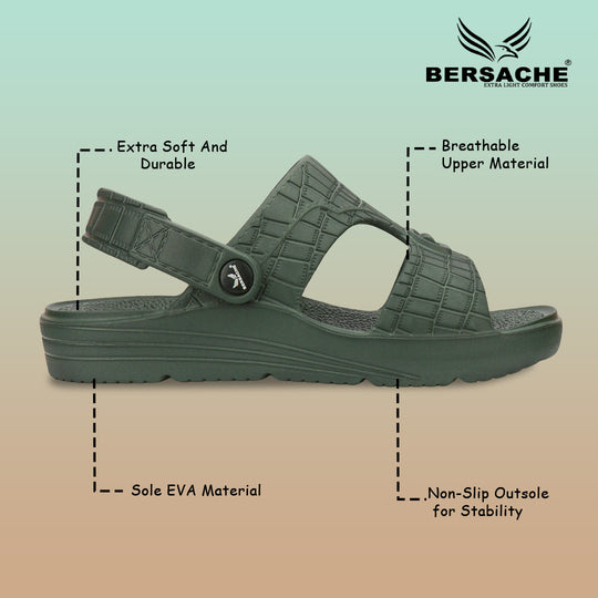Bersache Extra Soft Classic Casual with  Regular wear with Ultra Soft & Flexibility Technology Flipflop For Men's & Boy's-Black-6270)