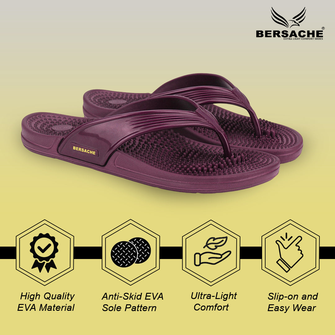 Bersache Extra Soft Classic Casual  with  Regular wear with Ultra Soft & Flexibility Technology Flip-Flop for Women's-(6333-Maroon).