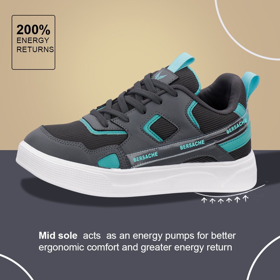 Bersache Casual Sneaker shoe for Men| Soft Cushioned Insole , Slip-Resistance Casuals For Men (Black-8127)