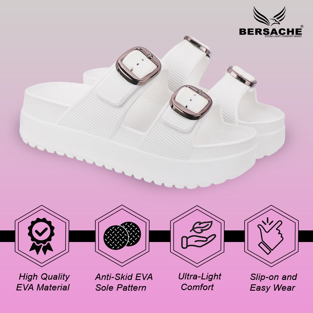 Bersache Extra Soft Classic Casual  with  Regular wear with Ultra Soft & Flexibility Technology Flip-Flop for Women's-(6294-White).