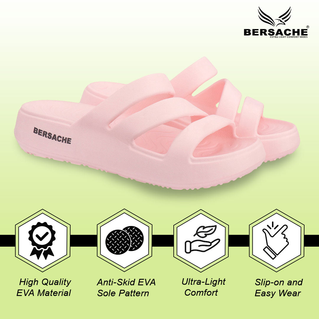 Bersache Extra Soft Classic Casual  with  Regular wear with Ultra Soft & Flexibility Technology Flip-Flop for Women's-(6310-Pink)