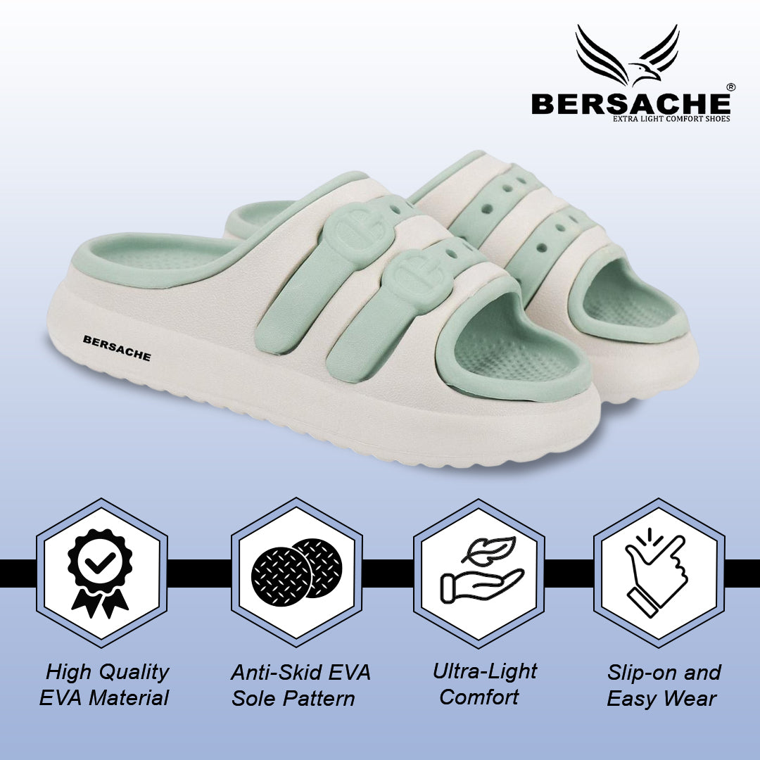 Bersache Extra Soft Classic Casual CHAPPAL with  Regular wear with Ultra Soft & Flexibility Technology Flip-Flop for Kids's-Green-6321.