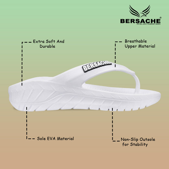 Bersache Extra Soft Classic Casual with  Regular wear with Ultra Soft & Flexibility Technology Sandal For men's & boy's-(6257-White)