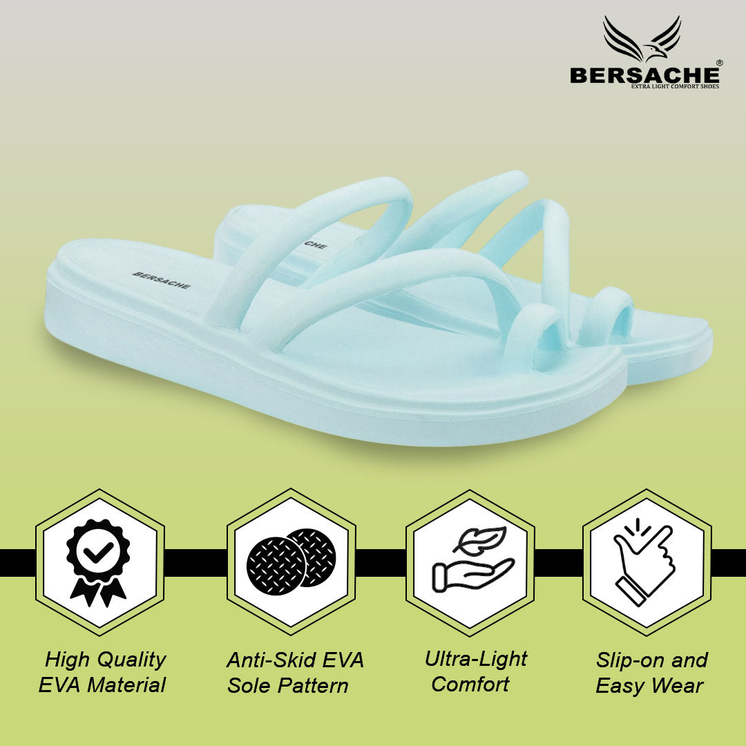 Bersache Extra Soft Classic Casual  with  Regular wear with Ultra Soft & Flexibility Technology Flip-Flop for Women's-(6303-Blue)