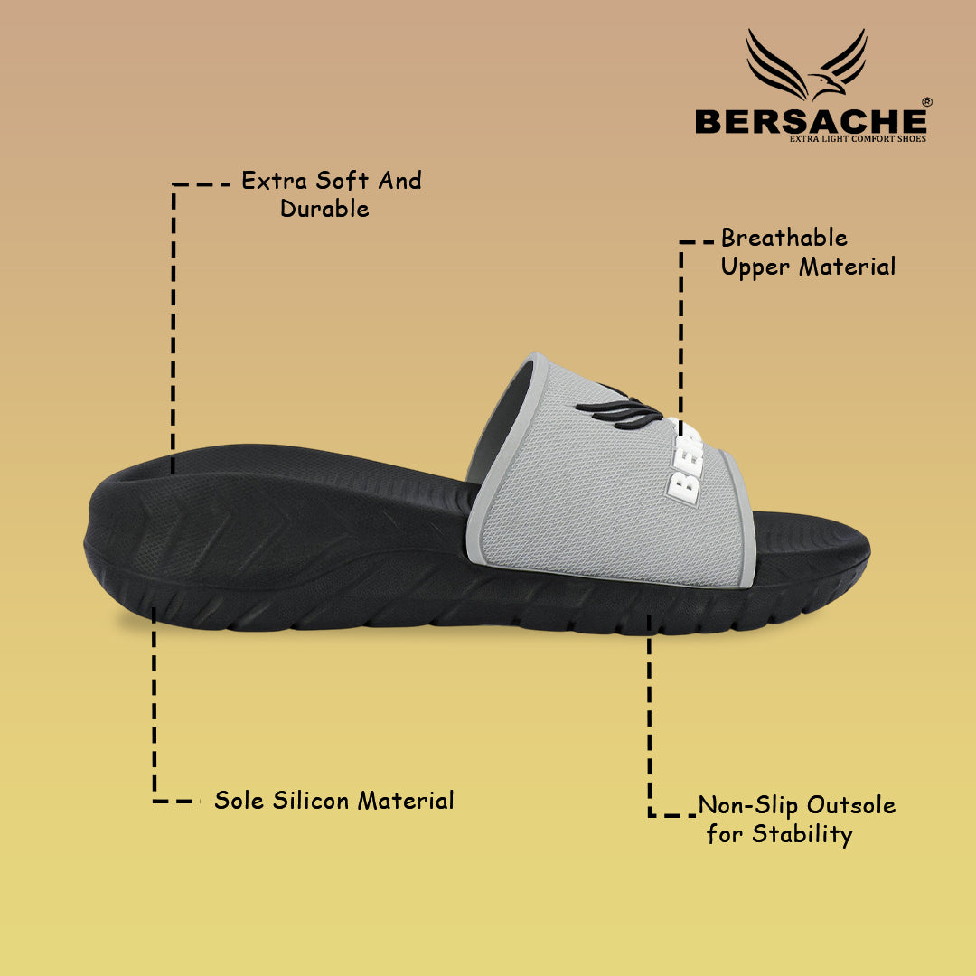 Bersache Extra Soft Classic Casual with  Regular wear with Ultra Soft & Flexibility Technology Flip Flop For Men's-(Black-6329).