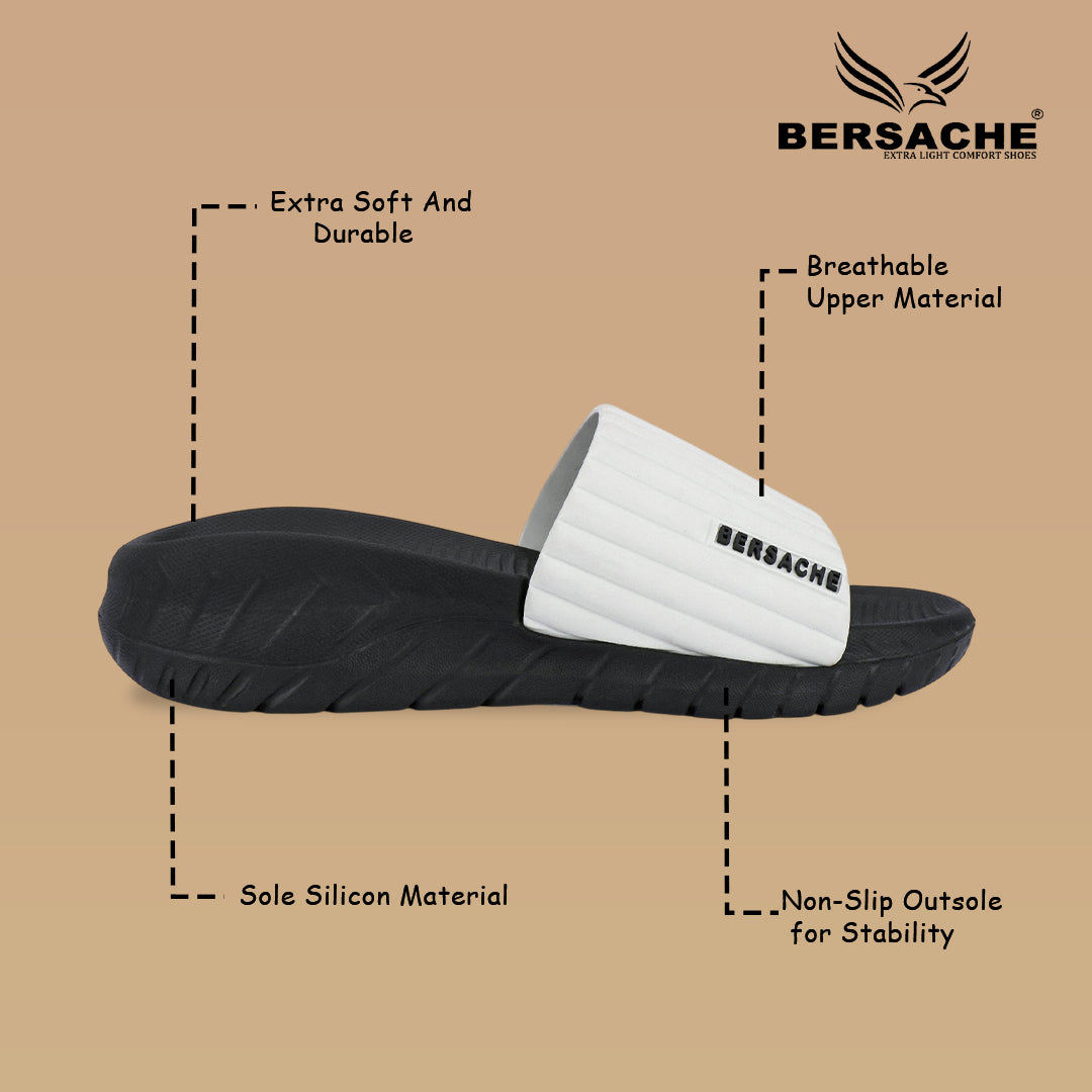 Bersache Extra Soft Classic Casual with  Regular wear with Ultra Soft & Flexibility Technology Slipper For Men's (Black)-6332.