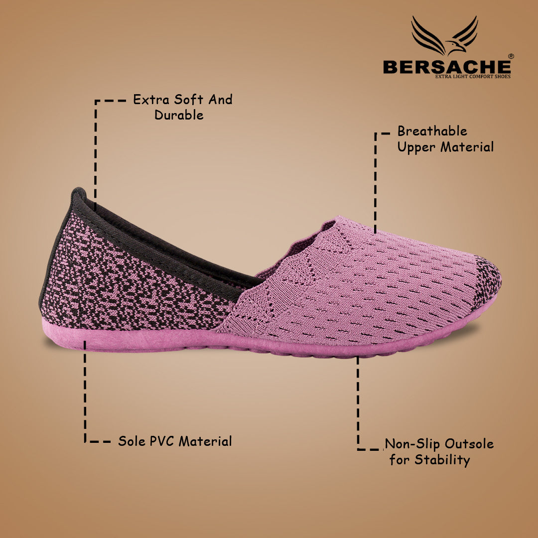 BERSACHE Women's SPORTS – Lightweight, Breathable & Comfortable Daily Wear Shoes(Pink-6273).