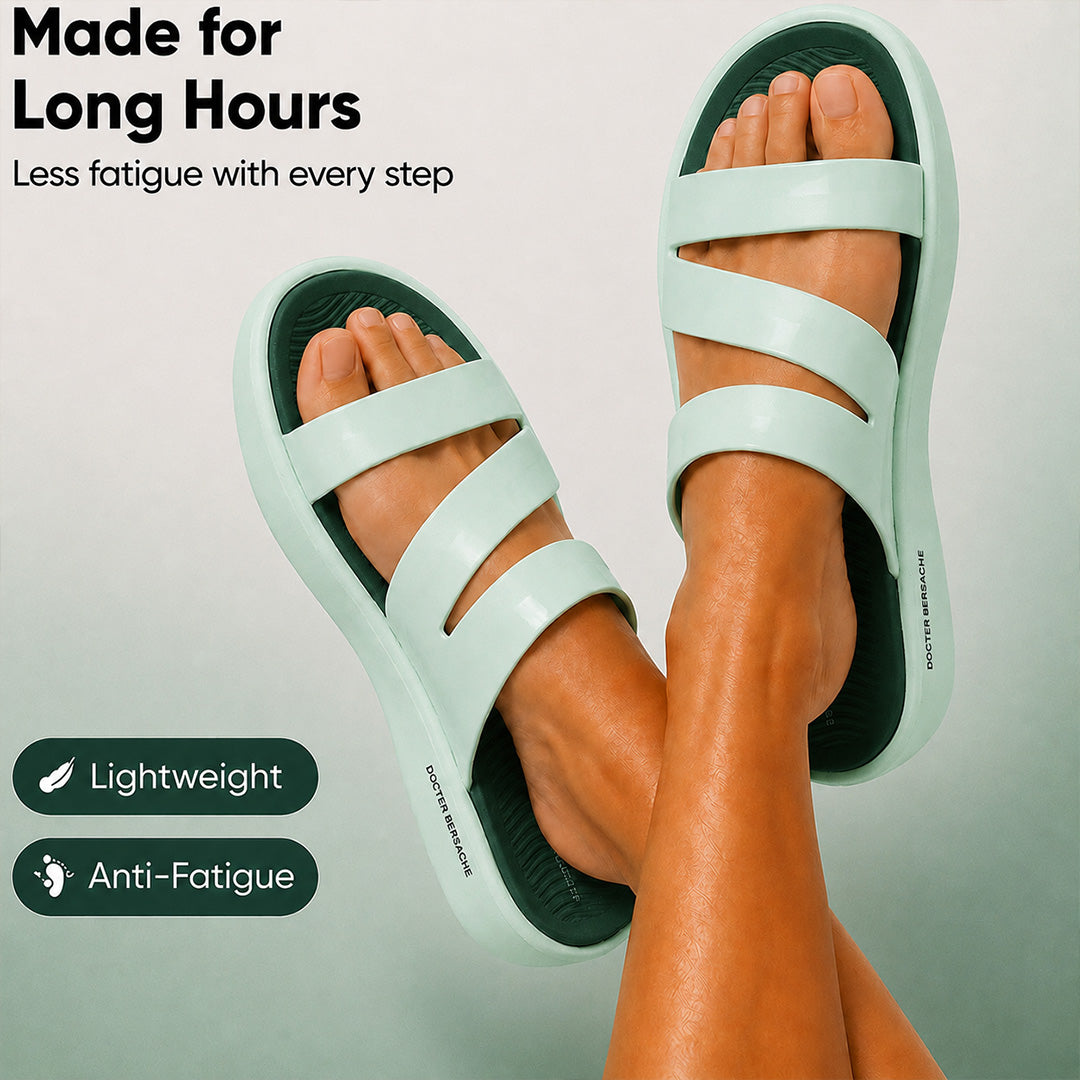 Doctor Bersache Newly Launched Orthopedic Comfort Slider for Women | Diabetic Friendly | Extra Cushioning | Arch Support | Pain Green -DS125.