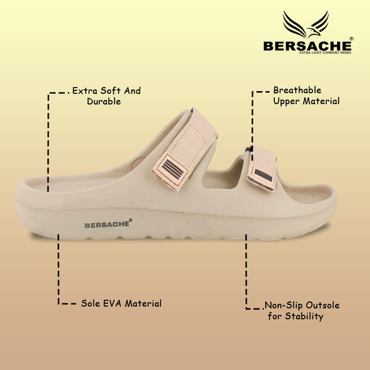 Bersache Extra Soft Classic Casual with  Regular wear with Ultra Soft & Flexibility Technology Sandal For Men's & Boy's-(Beige-6287)