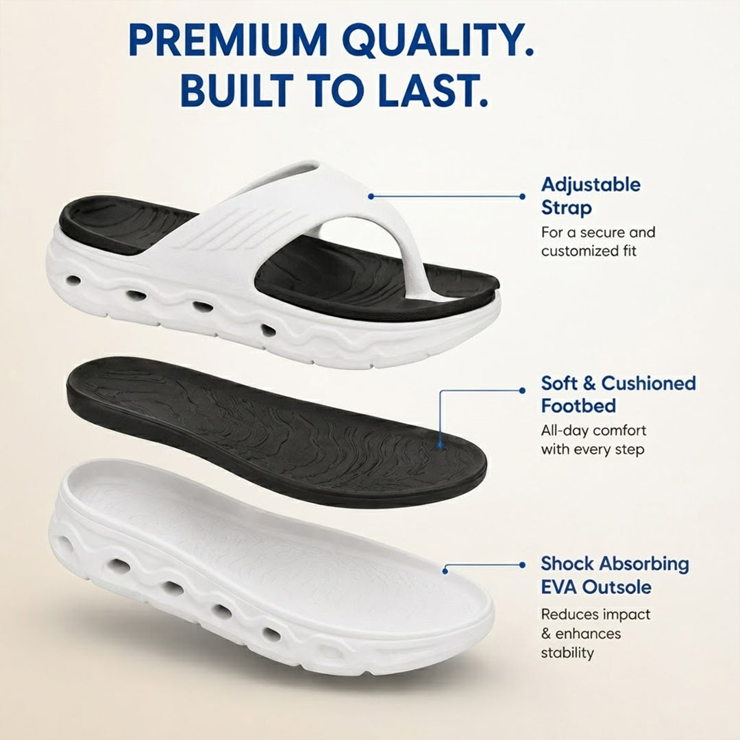 Bersache Extra Soft Classic Casual  with  Regular wear with Ultra Soft & Flexibility Technology Flip-Flop for Men's-(6342- White & Black)