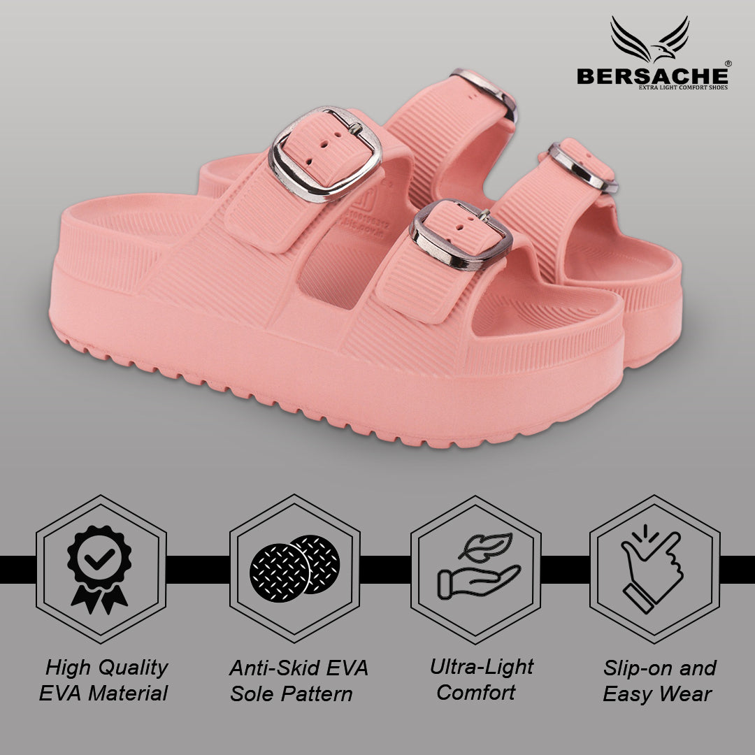 Bersache Extra Soft Classic Casual CHAPPAL with  Regular wear with Ultra Soft & Flexibility Technology  Slippers for Women's-(6295-Pink).