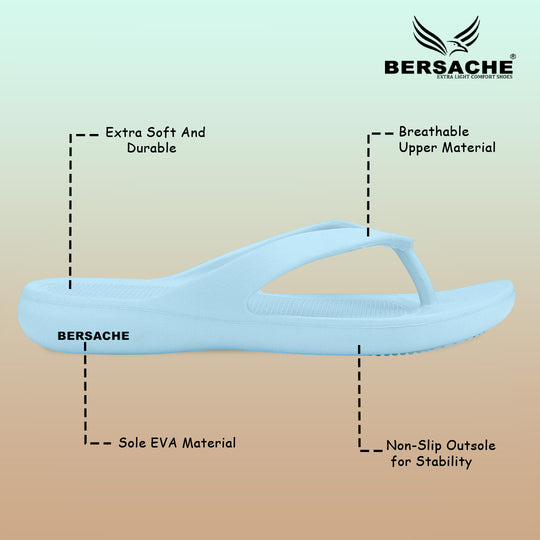 Bersache Extra Soft Classic Casual with  Regular wear with Ultra Soft & Flexibility Technology Sandal's For Women's & Girl's-(6252-Sky-Blue)