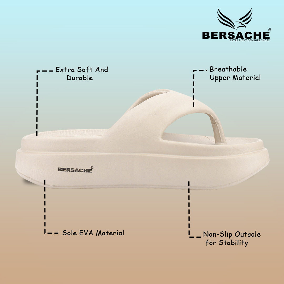 Bersache Extra Soft Classic Casual with  Regular wear with Ultra Soft & Flexibility Technology Flip-Flop For Women's/Girl's-Begie-6265.