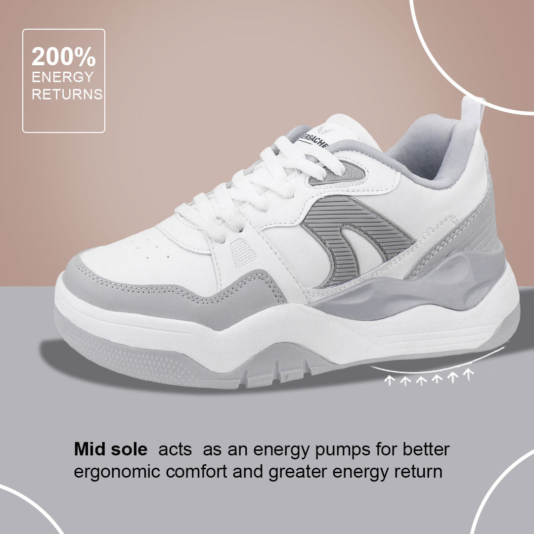 Bersache Casual Sneaker shoe for Men| Soft Cushioned Insole , Slip-Resistance Casuals For Men (White-9222).