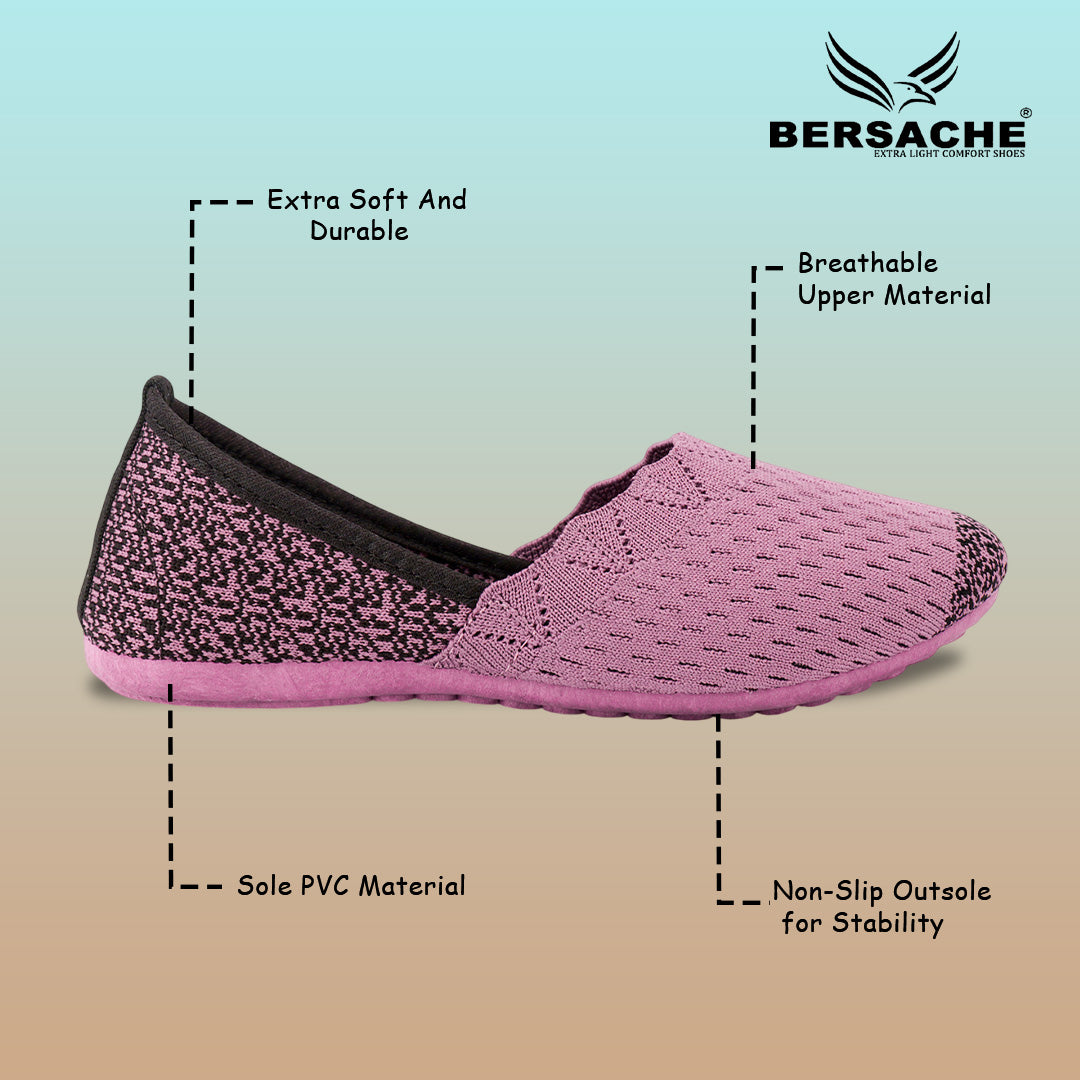 BERSACHE Women's CASUAL – Lightweight, Breathable & Comfortable Daily Wear Shoes(Pink-6273).