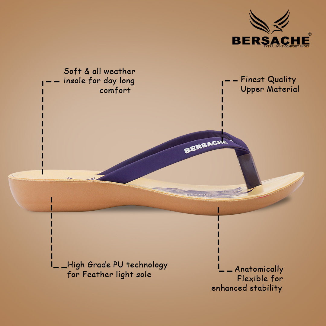 Bersache Extra Soft Classic Casual with  Regular wear with Ultra Soft & Flexibility Technology Slipper For Women's & Girl's-Purple-6247.