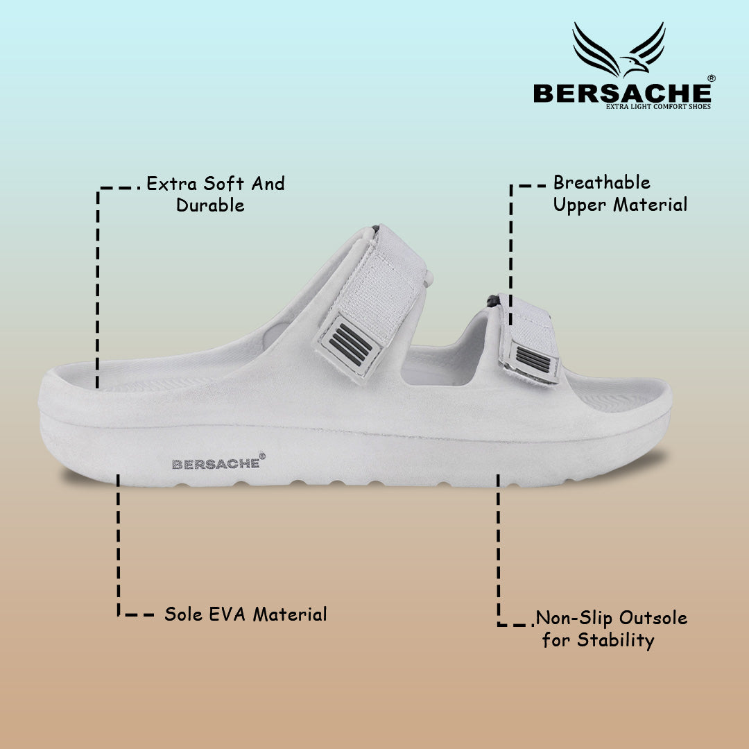 Bersache Extra Soft Classic Casual with  Regular wear with Ultra Soft & Flexibility Technology Slipper For Men's & Boy's-(Grey-6286)