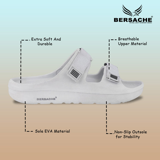 Bersache Extra Soft Classic Casual with  Regular wear with Ultra Soft & Flexibility Technology Slipper For Men's & Boy's-(Grey-6286)