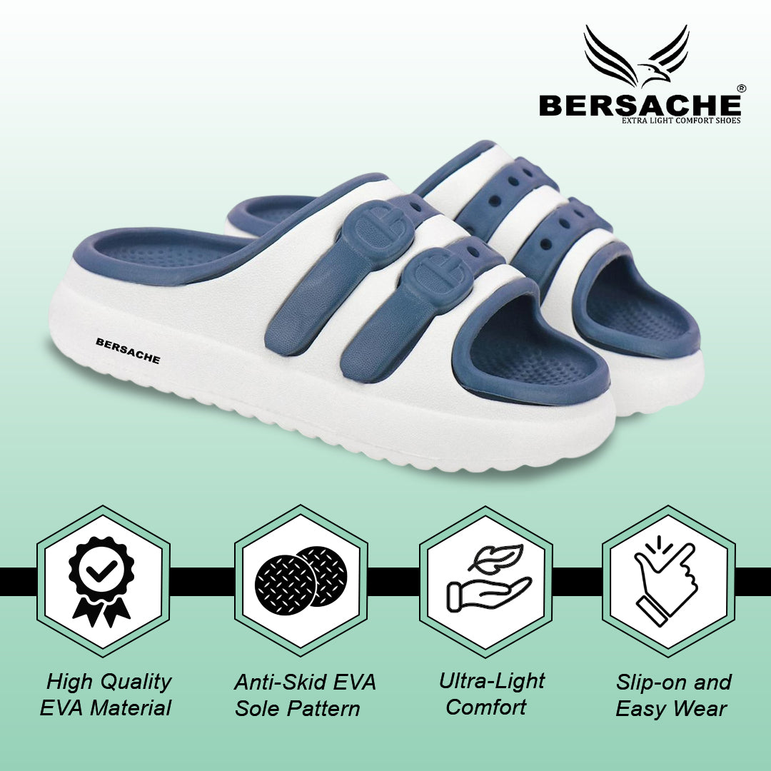 Bersache Extra Soft Classic Casual CHAPPAL with  Regular wear with Ultra Soft & Flexibility Technology Flip-Flop for Kids's-White-6320.