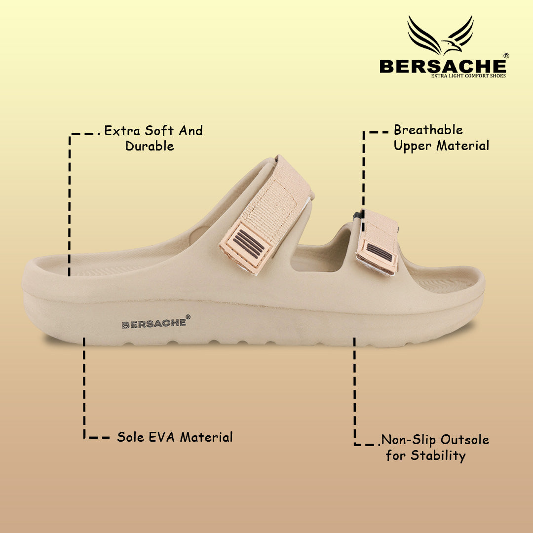 Bersache Extra Soft Classic Casual with  Regular wear with Ultra Soft & Flexibility Technology Sandal For Men's & Boy's-(Beige-6287).