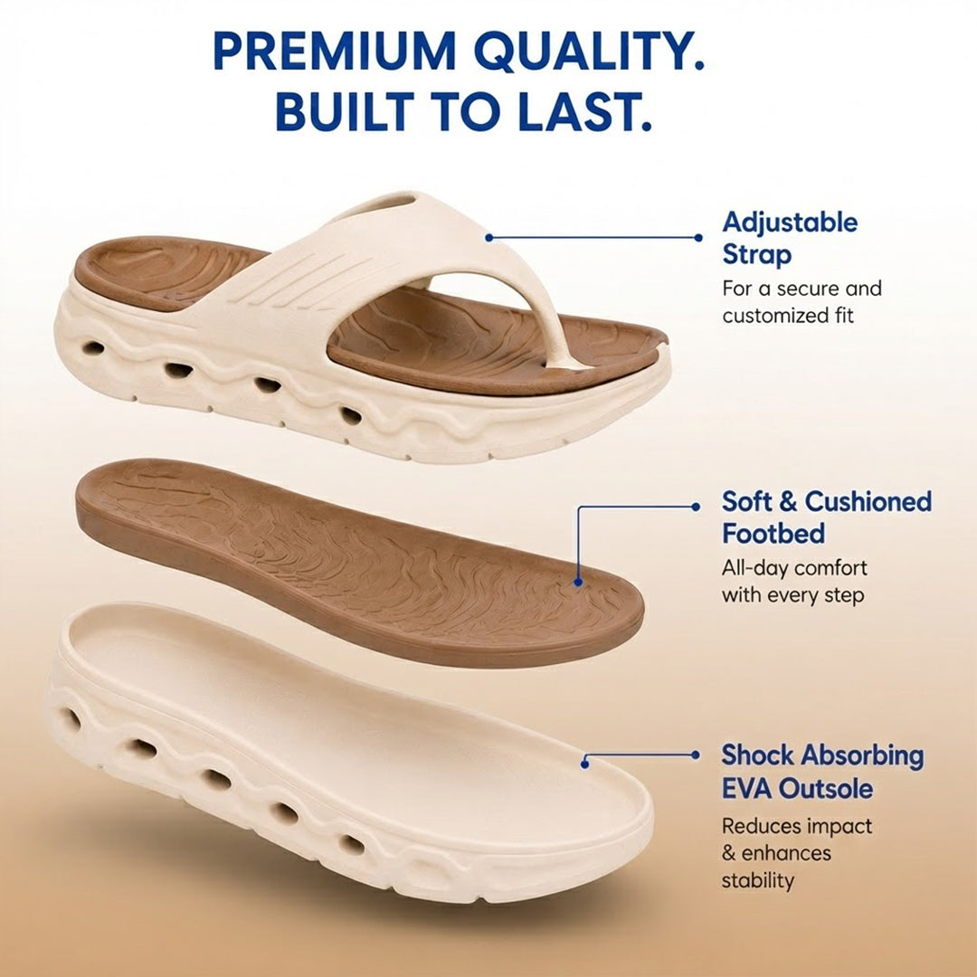 Bersache Extra Soft Classic Casual CHAPPAL with  Regular wear with Ultra Soft & Flexibility Technology  Slippers for Men's-(6344-Brown & Beige)