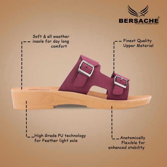 Bersache Extra Soft Classic Casual with  Regular wear with Ultra Soft & Flexibility Technology Slipper For Women's & Girl's-Brown-6233