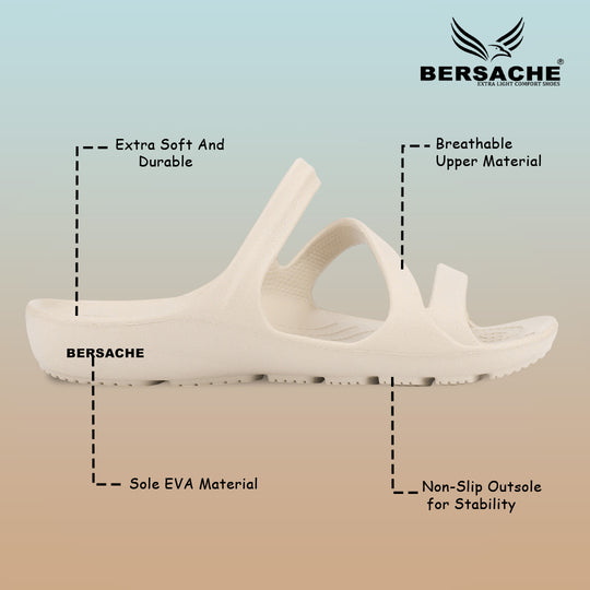 Bersache Extra Soft Classic Casual with  Regular wear with Ultra Soft & Flexibility Technology Flip-Flop for Women's & Girl's (6251-Beige)