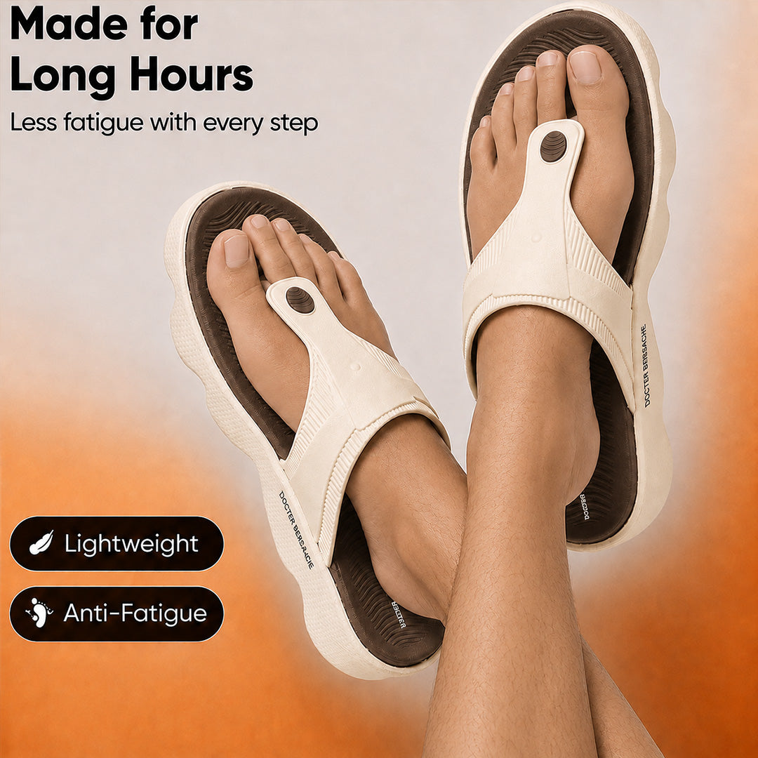 Doctor Bersache Newly Launched Orthopedic Comfort Slipper & Flip-Flop for Women | Diabetic Friendly | Extra Cushioning | Arch Support | Pain Brown -DS121 .