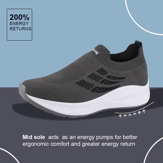 Bersache Lightweight Casual Sneaker Shoes For Men (8110-Grey)