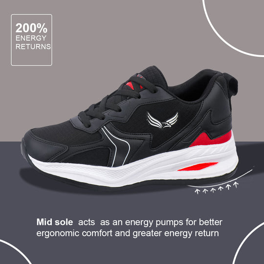 Bersache Casual Sneaker shoe for Men| Soft Cushioned Insole , Slip-Resistance Casuals For Men (8117-Black)