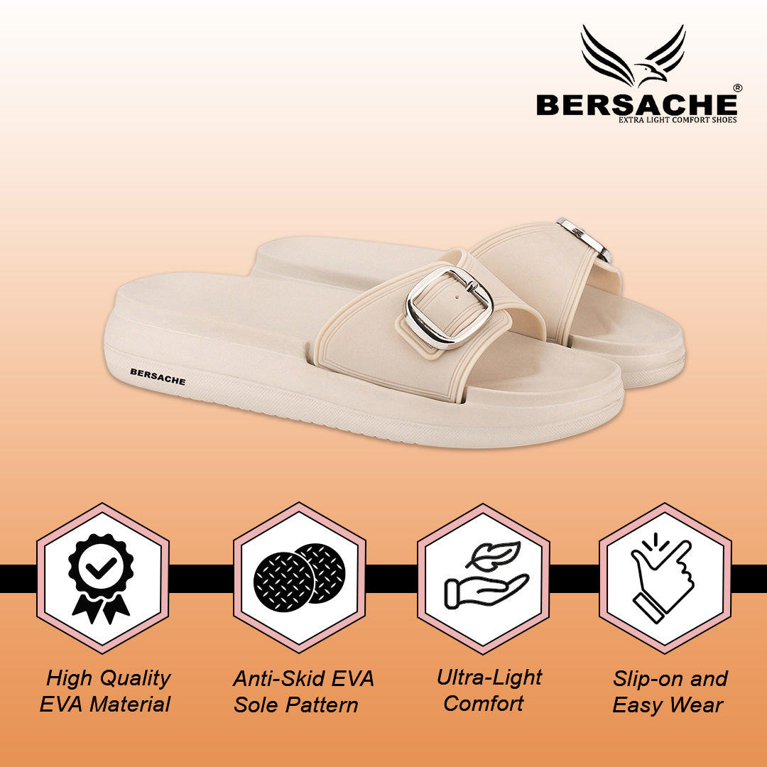 Bersache Extra Soft Classic Casual  with Regular wear with Ultra Soft & Flexibility Technology Slide for Women's-(6366-Beige).