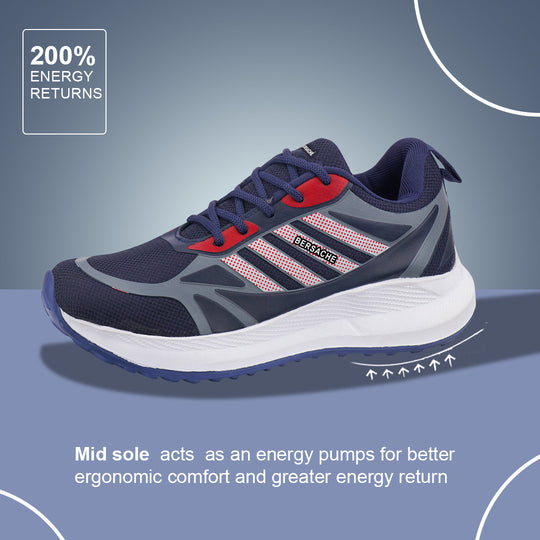 Bersache Lightweight Casual Sneaker Shoes For Men Blue-8072