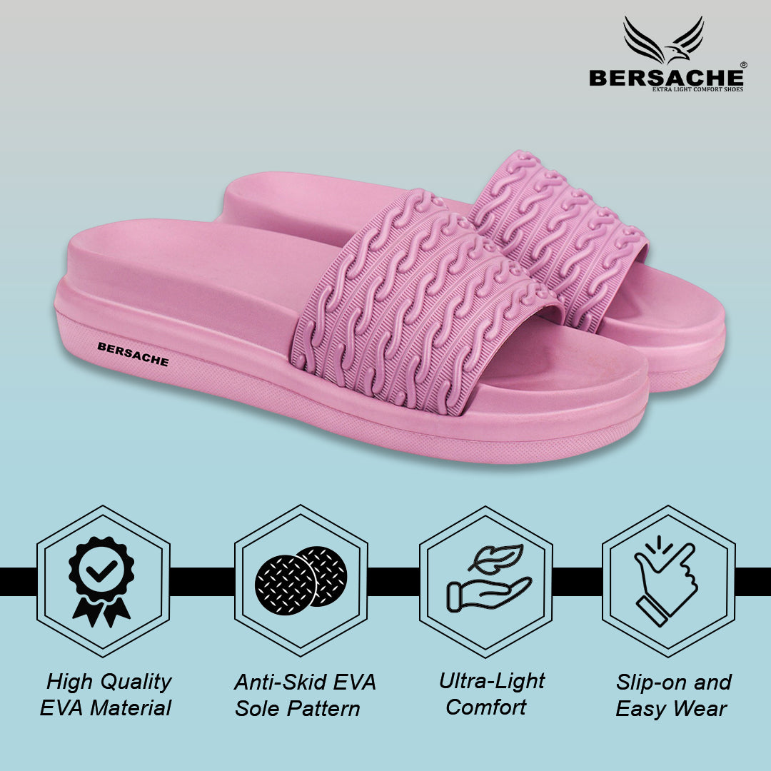 Bersache Extra Soft Classic Casual  with Regular wear with Ultra Soft & Flexibility Technology Sandals for Women's-(6337-Pink).