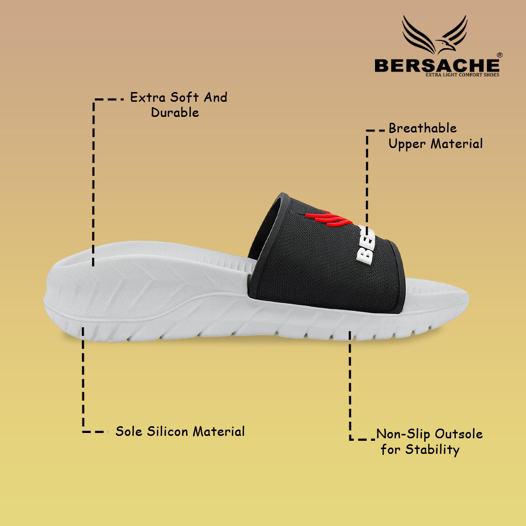 Bersache Extra Soft Classic Casual with  Regular wear with Ultra Soft & Flexibility Technology Flip Flop For Men's-(White-6328).