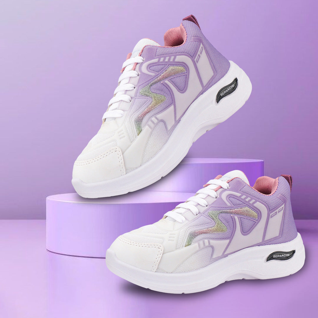 Bersache Premium Sports ,Gym, Trending Stylish Running Colour Changing shoes for Women (8063-Purple)