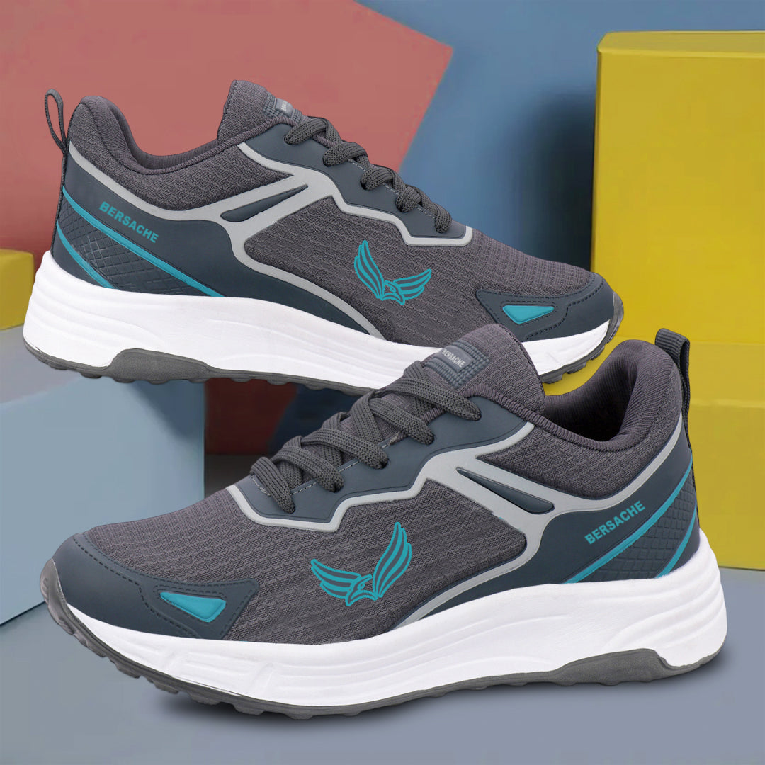 Bersache Premium Sports ,walking,Gym,cricket, Trending  Running Shoes For Men's (Gray-8122)