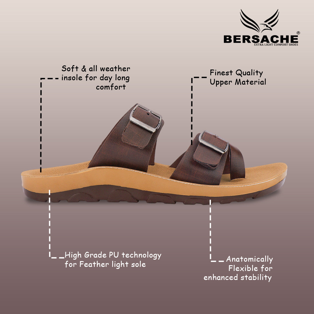 Bersache Extra Soft Classic Casual with  Regular wear with Ultra Soft & Flexibility Technology Flipflop For Men's & Boy's-Brown-6217
