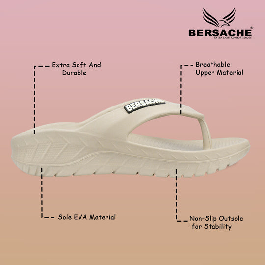 Bersache Extra Soft Classic Casual with  Regular wear with Ultra Soft & Flexibility Technology Slipper For Men's & Boy's-Beige-6256