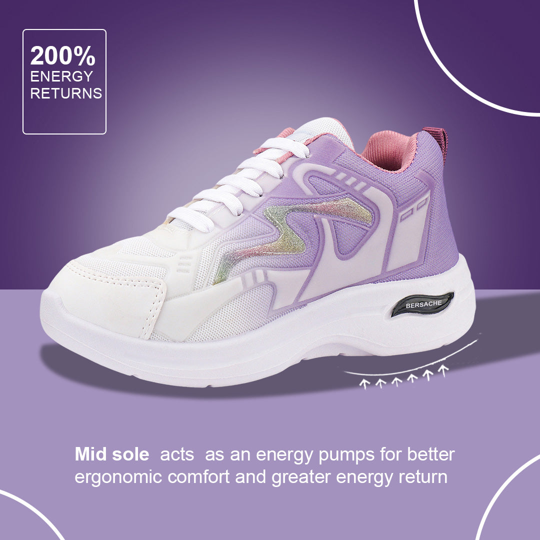 Bersache Sneaker, Loafers ,Casual with Extra comfort Sneaker Colour Changing shoes for Women (Purple-8063)