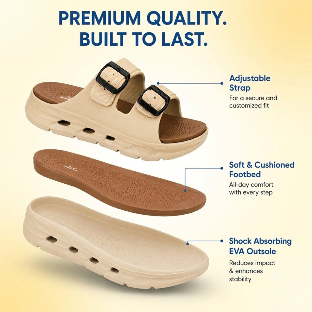Bersache Extra Soft Classic Casual  with  Regular wear with Ultra Soft & Flexibility Technology Flip-Flop for Men's-(6341-Beige & Brown)