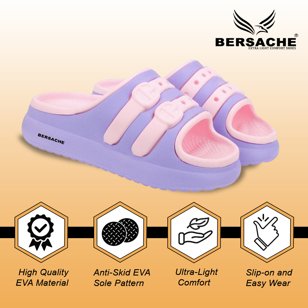Bersache Extra Soft Classic Casual CHAPPAL with  Regular wear with Ultra Soft & Flexibility Technology Clog's for Kids's - Purple -6322.