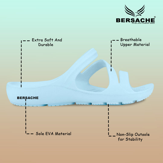 Bersache Extra Soft Classic Casual with  Regular wear with Ultra Soft & Flexibility Technology Sandal's For Women's & Girl's-(6249-Blue)