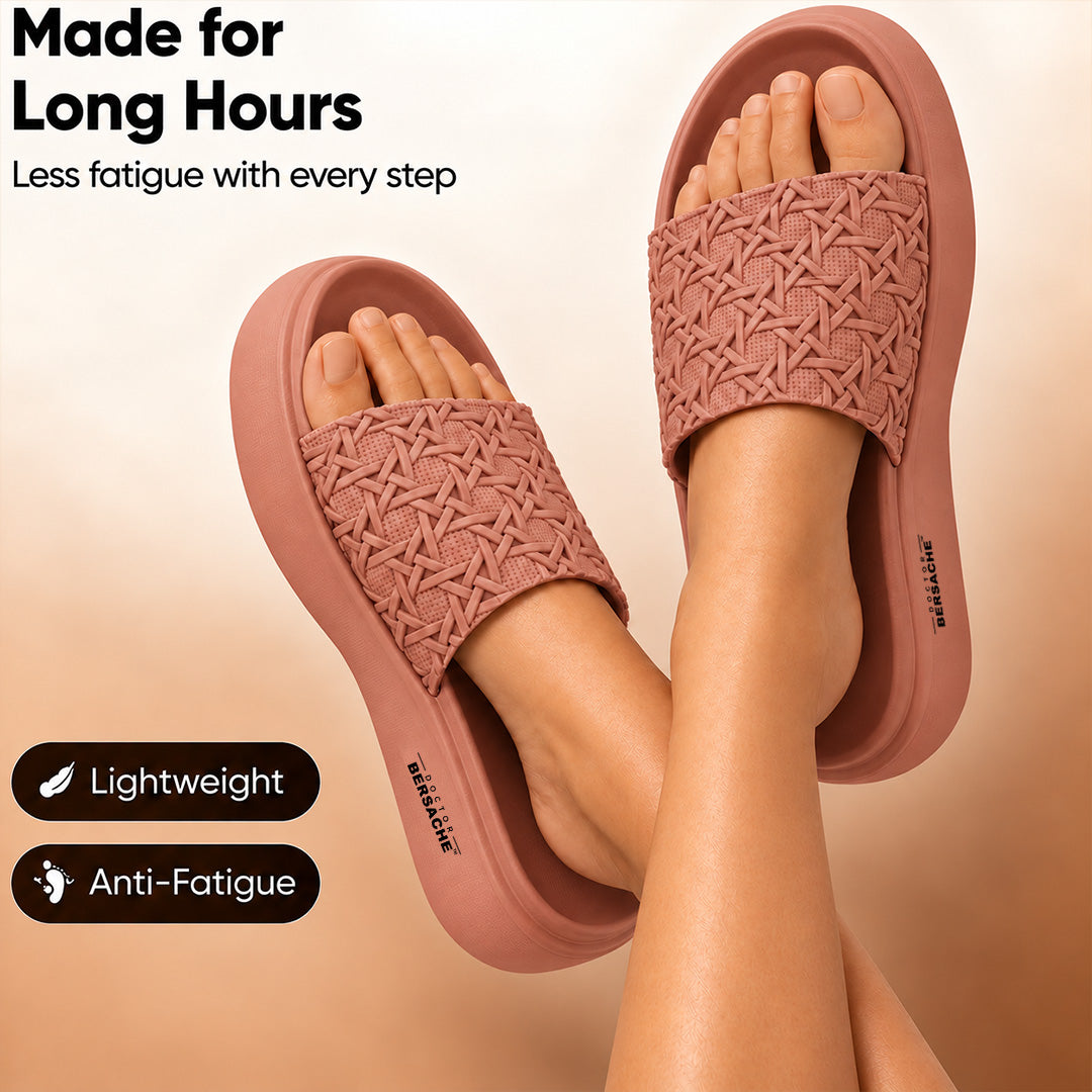 Doctor Bersache Newly Launched Orthopedic Comfort Slippers for Women | Diabetic Friendly | Extra Cushioning | Arch Support | Pain Relief Peach-DB -139