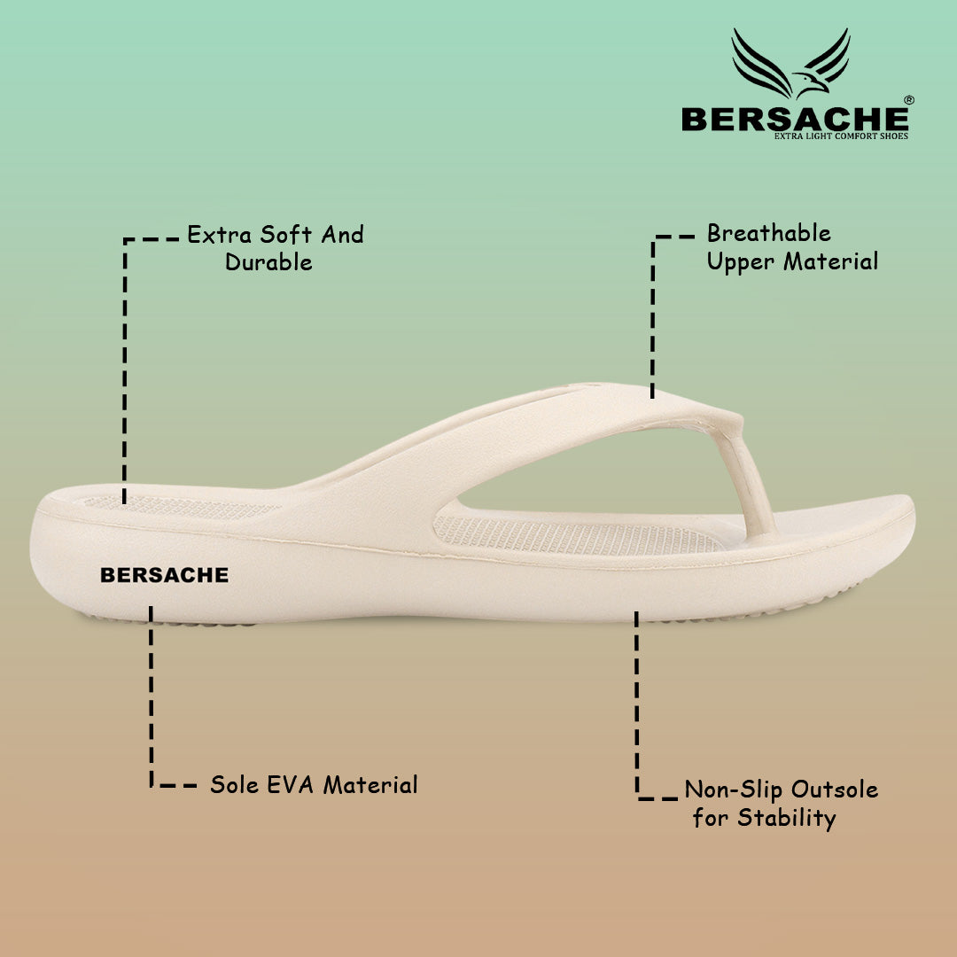 Bersache Extra Soft Classic Casual with  Regular wear with Ultra Soft & Flexibility Technology Sandal's For Women's & Girl's-(6254-Beige)