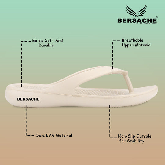 Bersache Extra Soft Classic Casual with  Regular wear with Ultra Soft & Flexibility Technology Sandal's For Women's & Girl's-(6254-Beige)