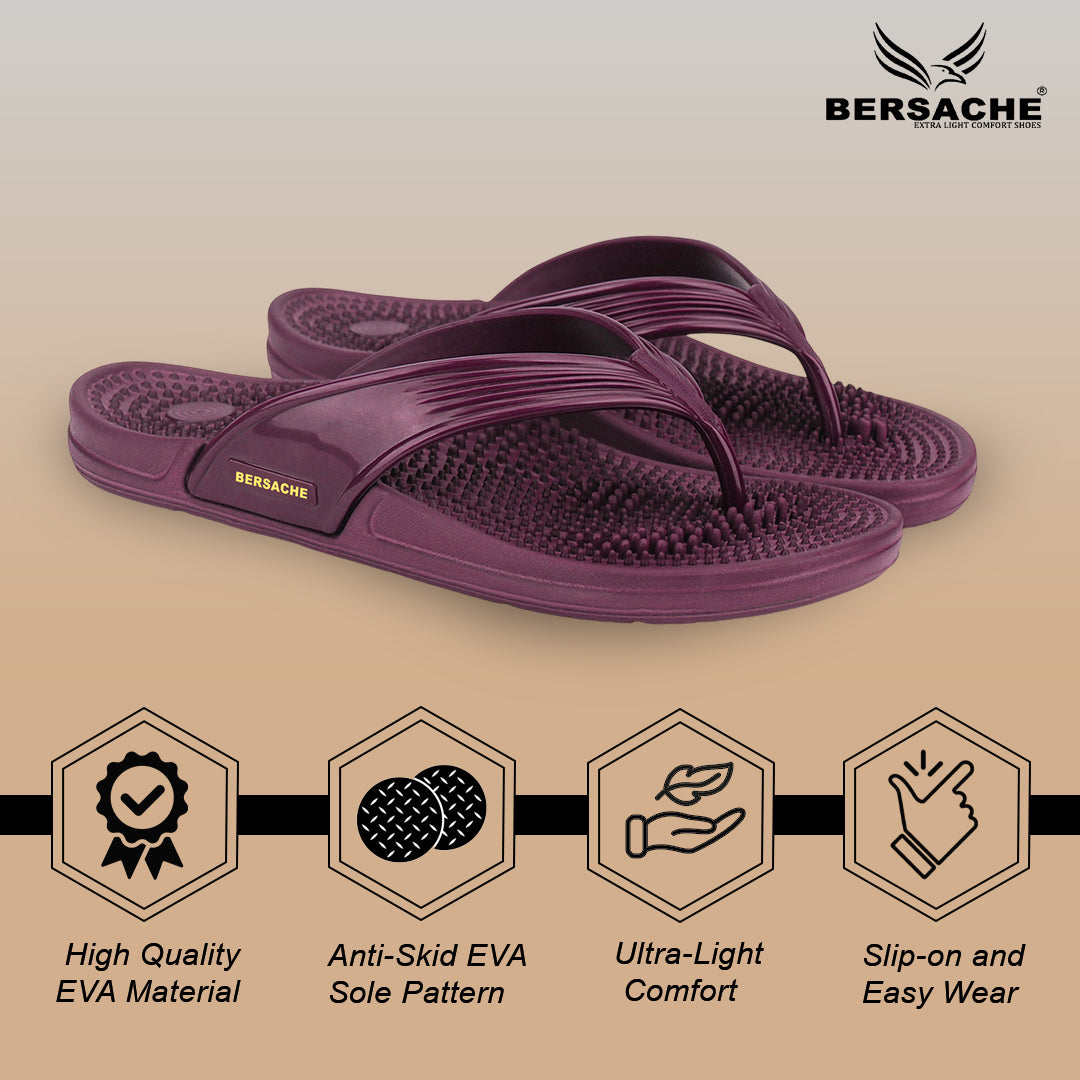 Bersache Extra Soft Classic Casual  with Regular wear with Ultra Soft & Flexibility Technology Sandals for Women's-(6333-Maroon).